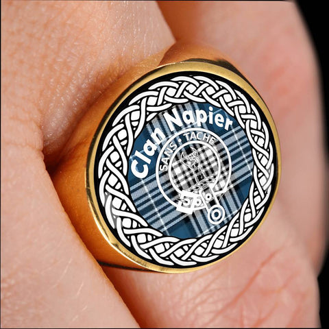 Image of Napier Crest Clan Tartan Ring Scottish
