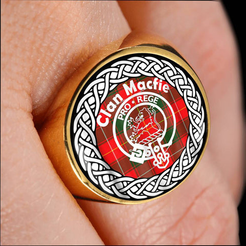 Image of Macfie Crest Clan Tartan Ring Scottish