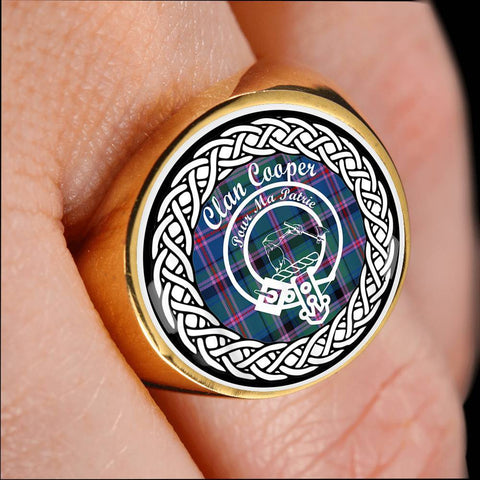 Image of Cooper Crest Clan Tartan Ring Scottish