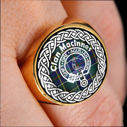 Image of Maclnnes Crest Clan Tartan Ring Scottish