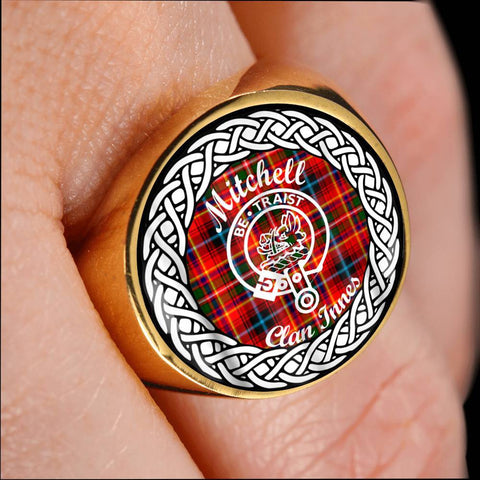 Image of Mitchell Crest Clan Tartan Ring Scottish