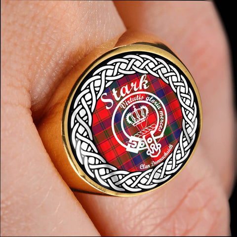 Image of Stark Crest Clan Tartan Ring Scottish