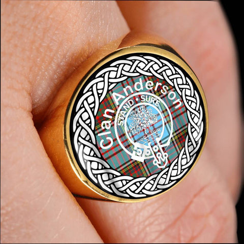 Image of Anderson Crest Clan Tartan Ring Scottish
