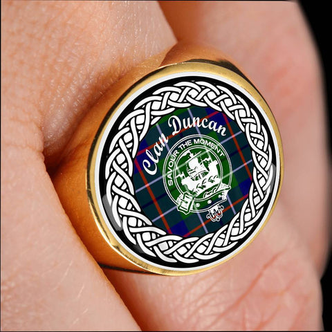 Image of Duncan Crest Clan Tartan Ring Scottish