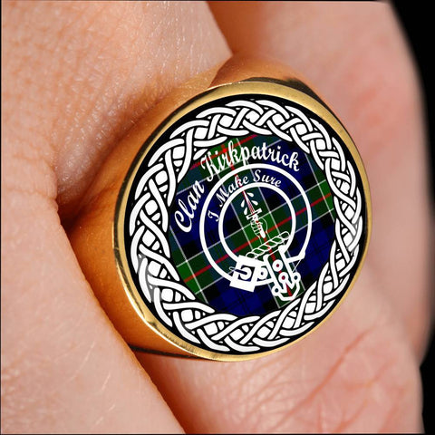 Image of Kirkpatrick Crest Clan Tartan Ring Scottish