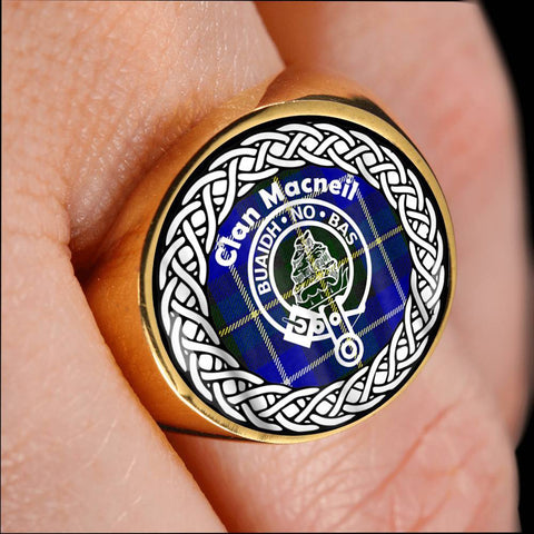 Image of Macneil Crest Clan Tartan Ring Scottish