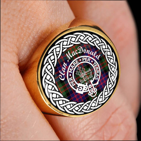 Image of MacDonald Crest Clan Tartan Ring Scottish