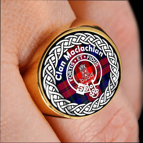 Image of Maclachlan Crest Clan Tartan Ring Scottish