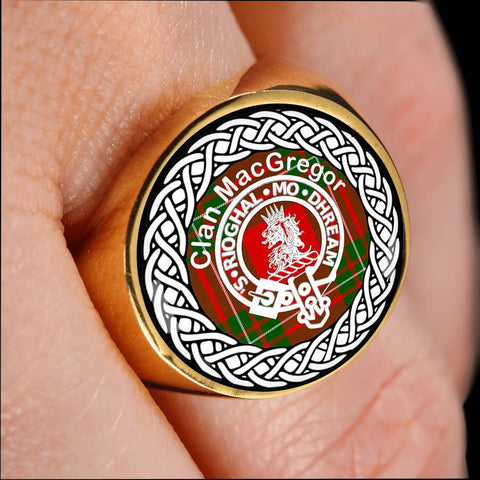 Image of MacGregor Crest Clan Tartan Ring Scottish