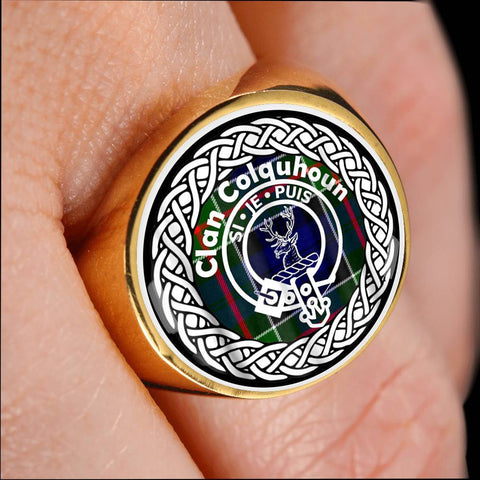 Image of Colquhoun Crest Clan Tartan Ring Scottish