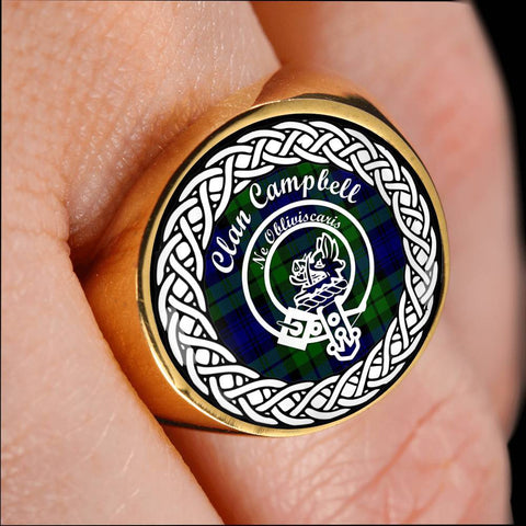 Image of Campbell Crest Clan Tartan Ring Scottish