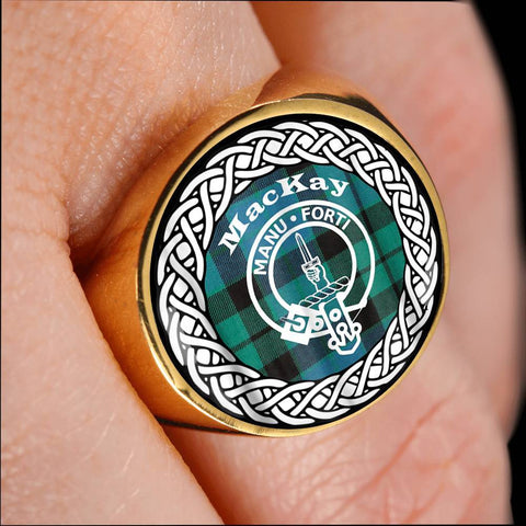 Image of MacKay Crest Clan Tartan Ring Scottish
