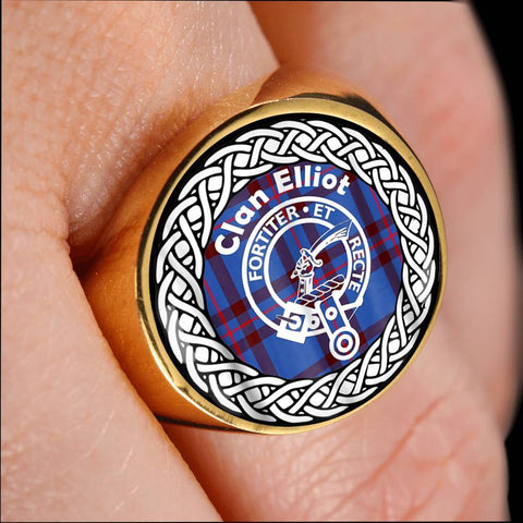 Image of Elliot Crest Clan Tartan Ring Scottish