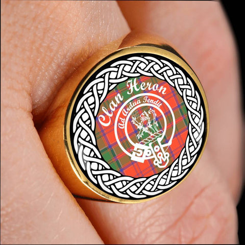 Image of Heron Crest Clan Tartan Ring Scottish