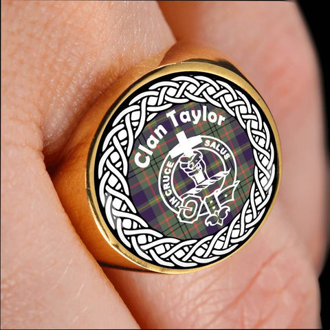 Image of Taylor Crest Clan Tartan Ring Scottish