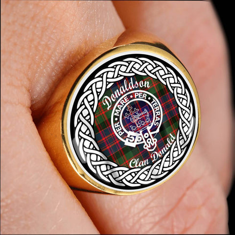 Image of Donaldson Clan Donald Crest Clan Tartan Ring Scottish