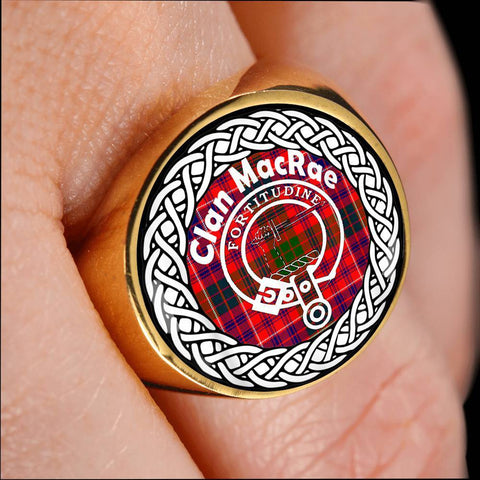 Image of MacRae Crest Clan Tartan Ring Scottish