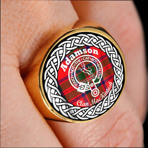 Image of Adamson Crest Clan Tartan Ring Scottish