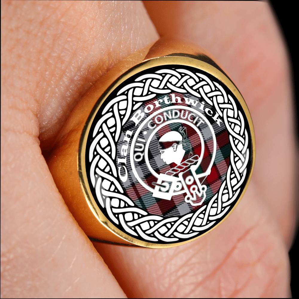 Borthwick Crest Clan Tartan Ring Scottish