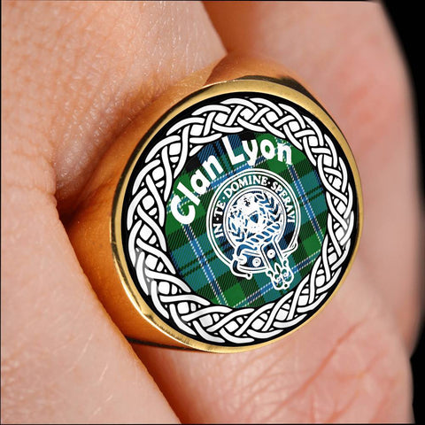 Image of Lyon Crest Clan Tartan Ring Scottish
