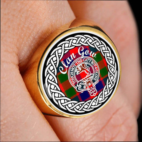 Image of Gow Crest Clan Tartan Ring Scottish