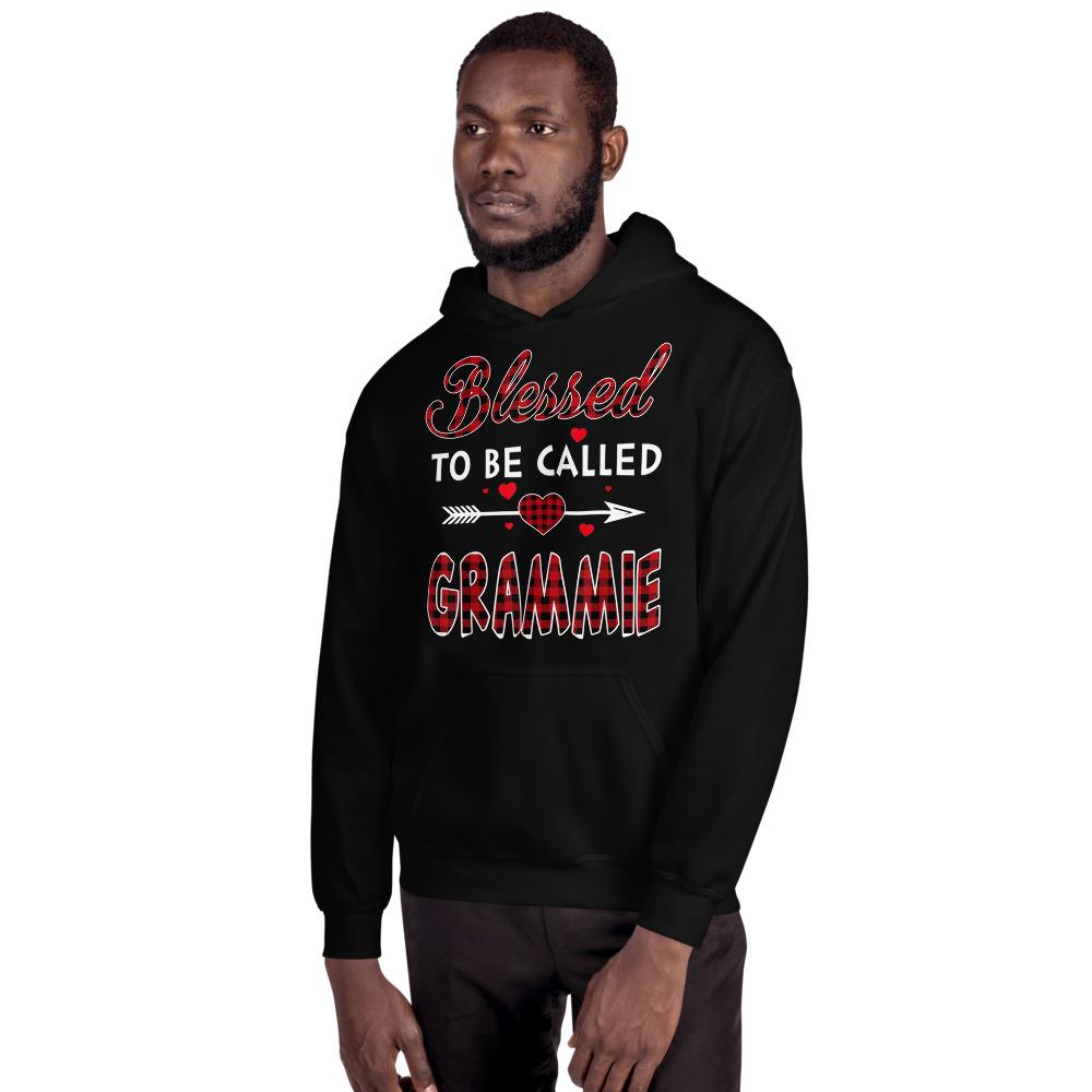Blessed To Be Called Grammie-Red Tartan Plaid Grandma Christmas Hooded Sweatshirt