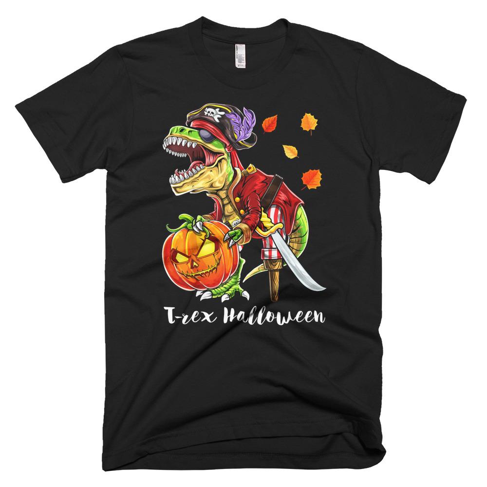 Pirate Dinosaur Pumpkin Jack-O-Lantern HalloweenT-Shirt