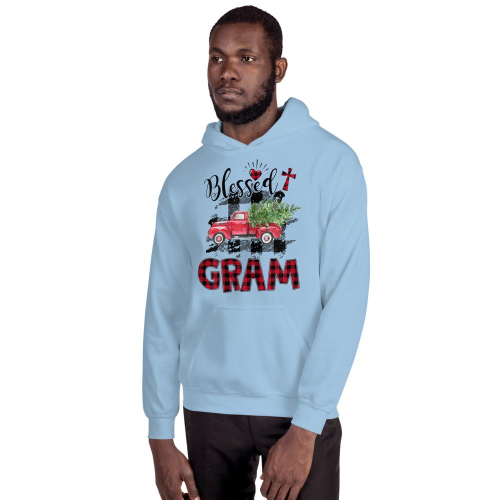 Blessed Gram Red Tartan Plaid Christmas Hooded Sweatshirt