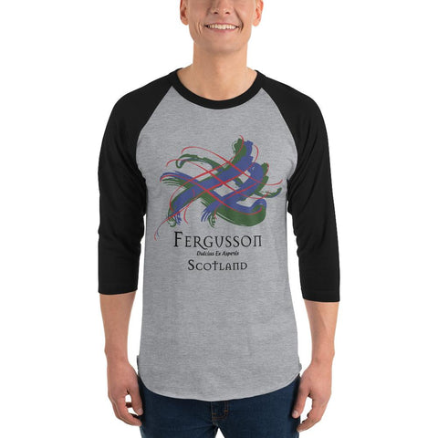 Image of Clan Fergusson Tartan Scottish Sleeve Baseball Tee