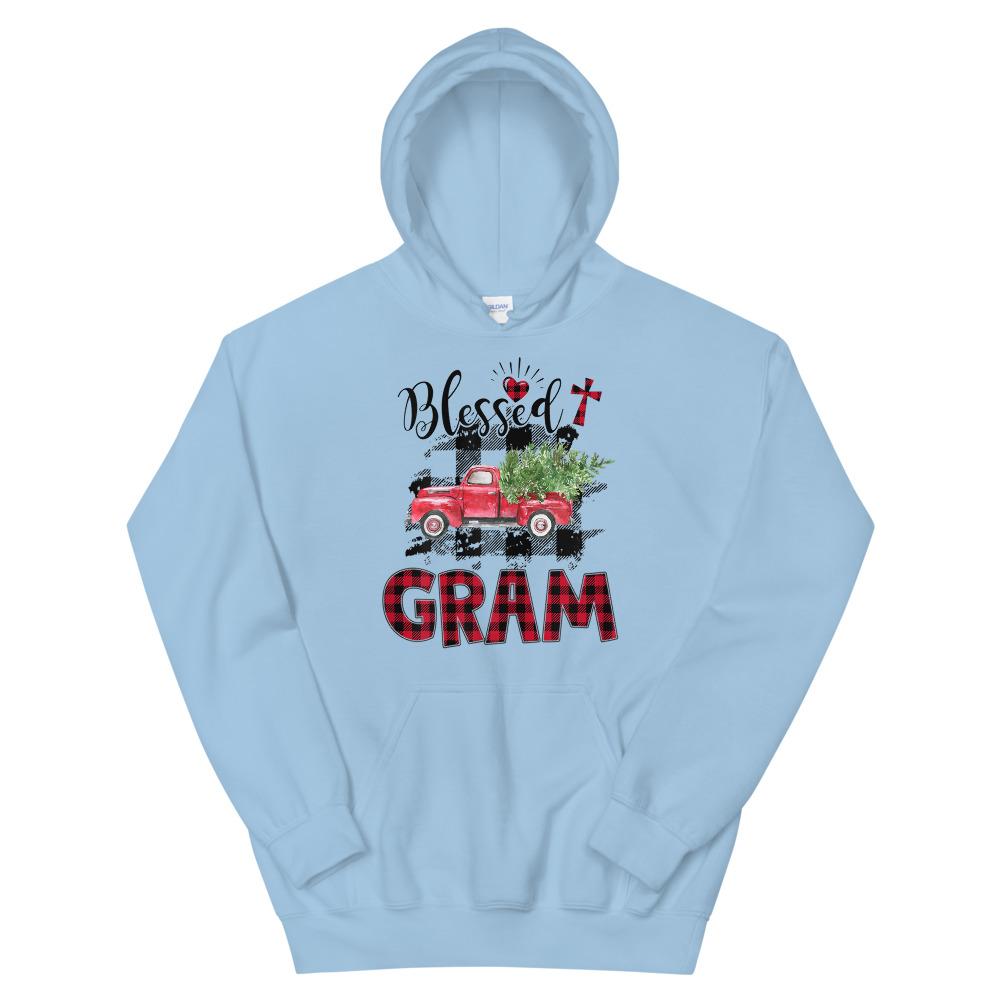 Blessed Gram Red Tartan Plaid Christmas Hooded Sweatshirt