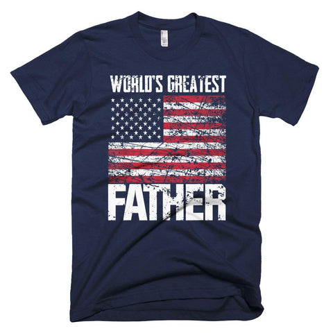 Image of Mens Greatest Father American Flag Fathers Day T-Shirt