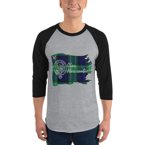 Image of Abercrombie Scottish Clan Tartan Badge Sleeve Baseball Tee