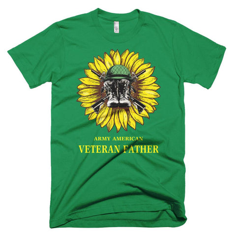 Image of veteran army american father sunflower