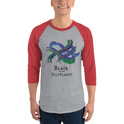 Image of Clan Blair Tartan Scottish Sleeve Baseball Tee