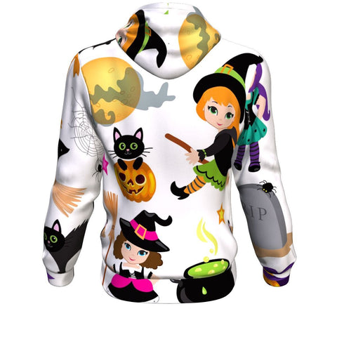 Image of Cute Witches Halloween Hoodie Over Print - shirtskishirt