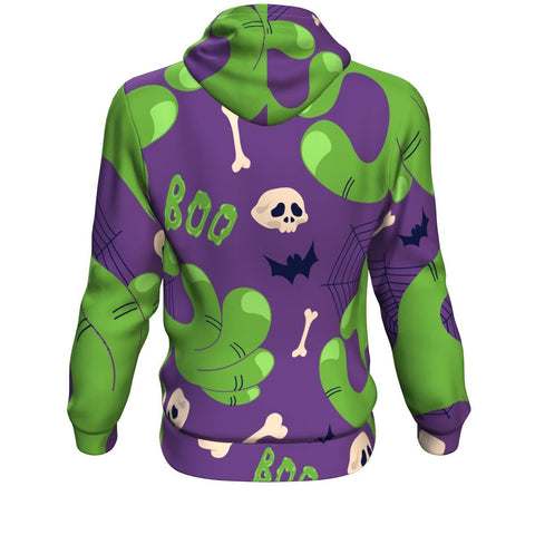 Image of Hand Monsters Boo Halloween Hoodie Over Print - shirtskishirt