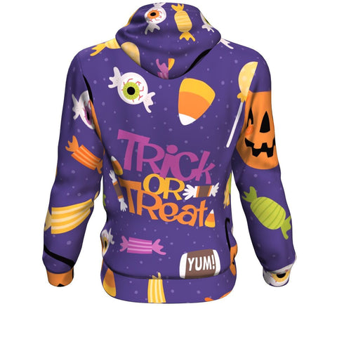 Image of Candy Sweet Trick Or Treat Funny Halloween Hoodie Over Print - shirtskishirt