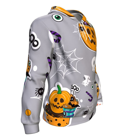 Image of Trick Or Treat Funny Boo Halloween Hoodie Over Print - shirtskishirt