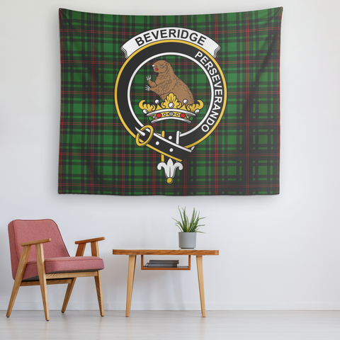 Image of Wall Tapestry Beveridge Tartan Clan Badge Scottish - shirtskishirt