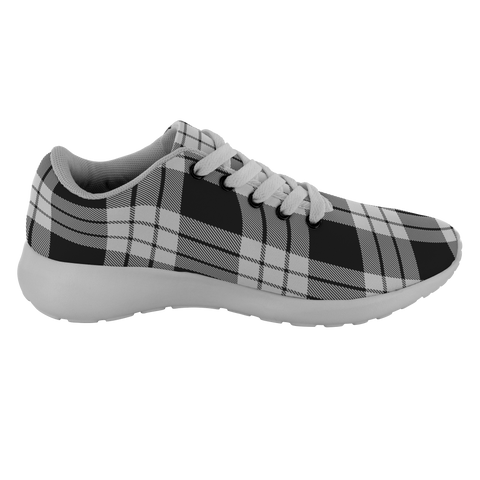 Image of Tartan Sneakers - MacFarlane Black & White Scotland | Unisex Tartan Running Shoes | Sneakers Men & Women Tartan Shoes