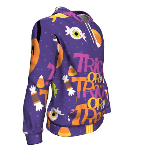 Image of Candy Sweet Trick Or Treat Funny Halloween Hoodie Over Print - shirtskishirt