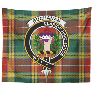 Wall Tapestry Buchanan Old Sett Tartan Clan Badge Scottish