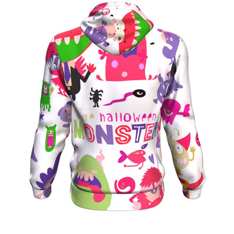 Image of Cute Scary Halloween Monsters and Candy Halloween Hoodie Over Print - shirtskishirt