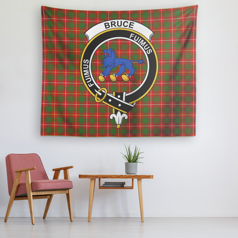 Image of Wall Tapestry Bruce Tartan Clan Badge Scottish