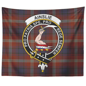 Wall Tapestry Ainslie Ancient Tartan Clan Badge Scottish - shirtskishirt