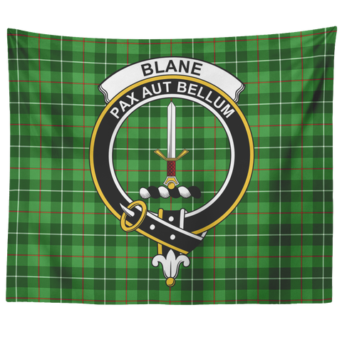 Image of Wall Tapestry Blane Tartan Clan Badge Scottish