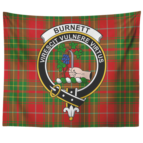 Image of Wall Tapestry Burnett Ancient Tartan Clan Badge Scottish