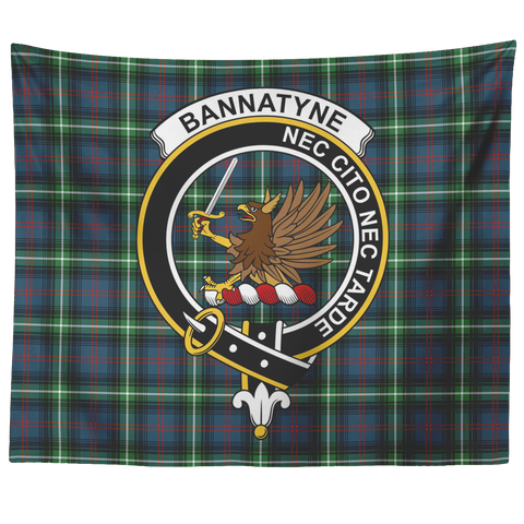 Image of Wall Tapestry Bannatyne Tartan Clan Badge Scottish - shirtskishirt