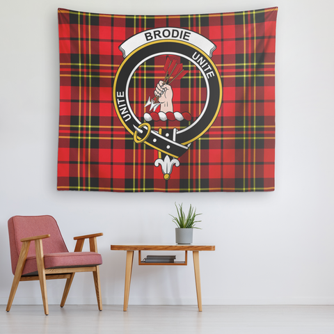 Image of Wall Tapestry Brodie Modern Tartan Clan Badge Scottish