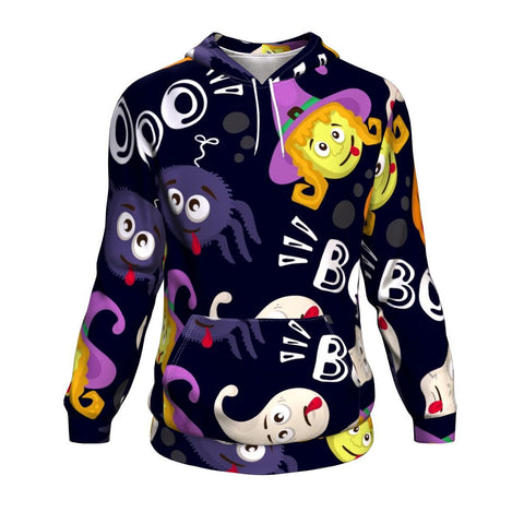 Image of Cartoon Zombies And Monsters Funny With Halloween Hoodie Over Print - shirtskishirt